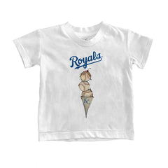 Kansas City Royals Tiny Turnip Youth Triple Scoop T-Shirt White