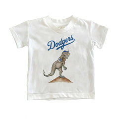 Los Angeles Dodgers Tiny Turnip Youth TT Rex T-Shirt White