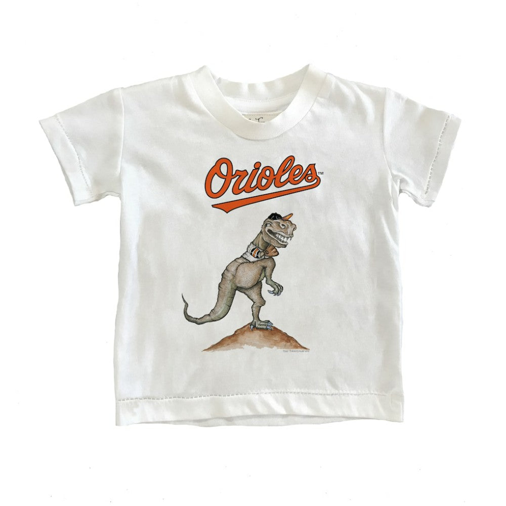 Baltimore Orioles Tiny Turnip Youth TT Rex T-Shirt White