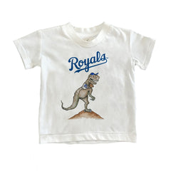 Kansas City Royals Tiny Turnip Youth TT Rex T-Shirt White