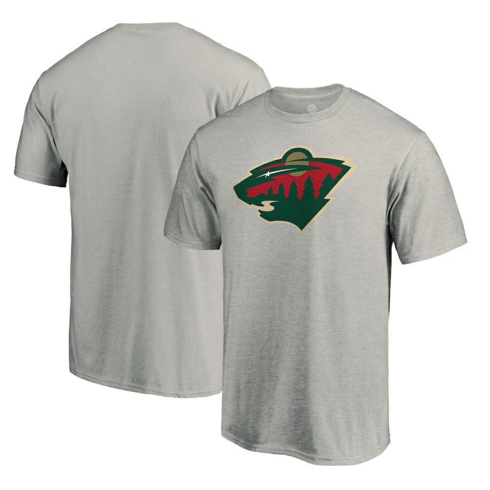 Minnesota Wild Primary Logo T-Shirt - Heather Gray T-shirts