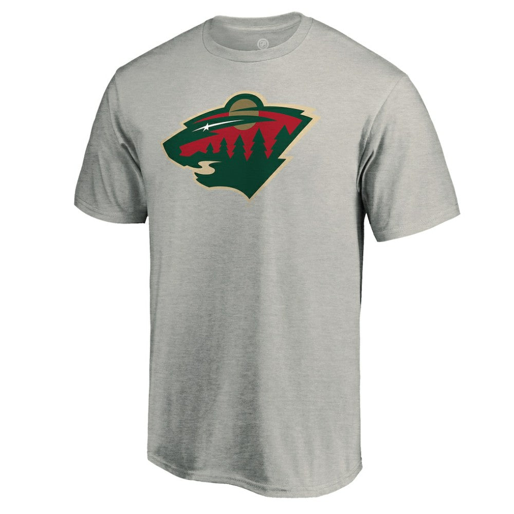 Minnesota Wild Primary Logo T-Shirt - Heather Gray T-shirts