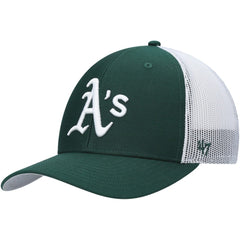 Athletics Primary Logo Trucker Snapback Hat Green/White