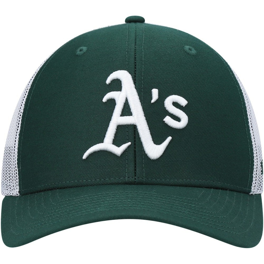 Athletics Primary Logo Trucker Snapback Hat Green/White