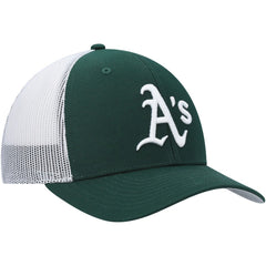 Athletics Primary Logo Trucker Snapback Hat Green/White