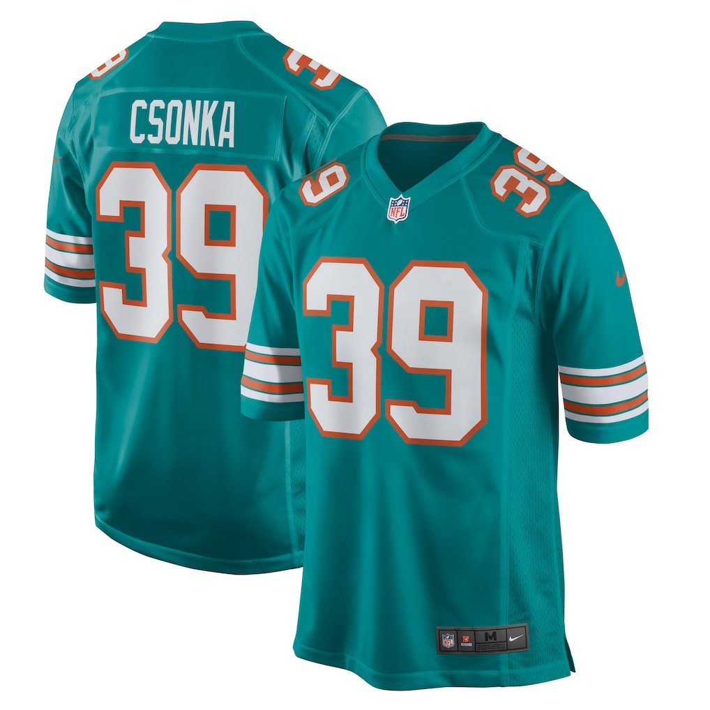 Larry Csonka Miami Dolphins Retired Player Jersey - Aqua on sale