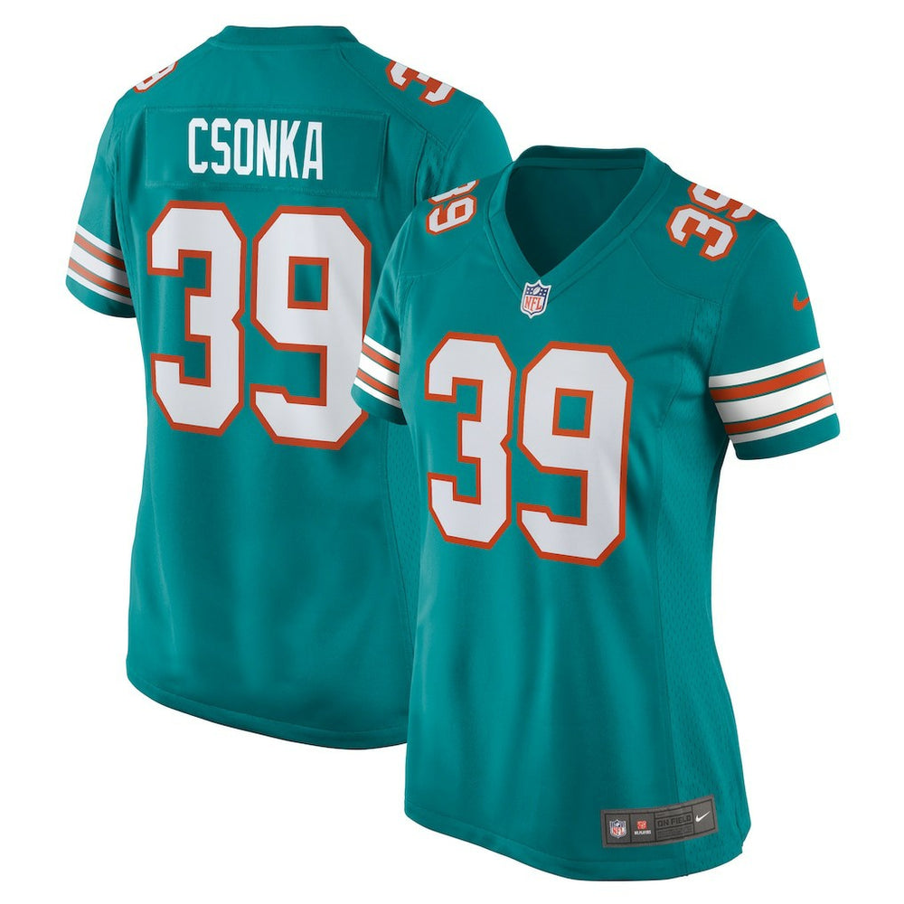 Larry Csonka Miami Dolphins Women's Retired Player Jersey - Aqua on sale
