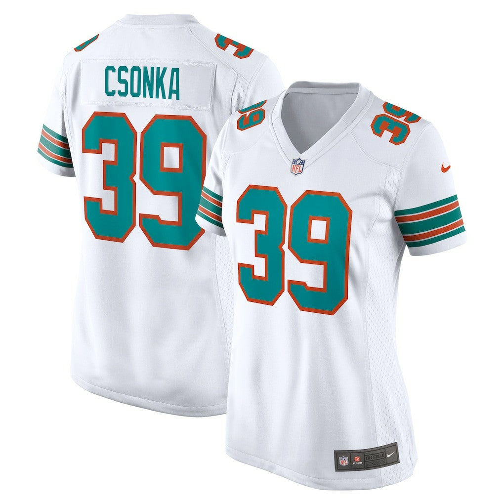 Larry Csonka Miami Dolphins Women's Retired Player Jersey - White on sale