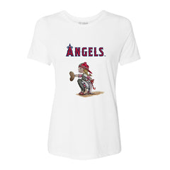Los Angeles Angels Tiny Turnip Women's Kate the Catcher T-Shirt White