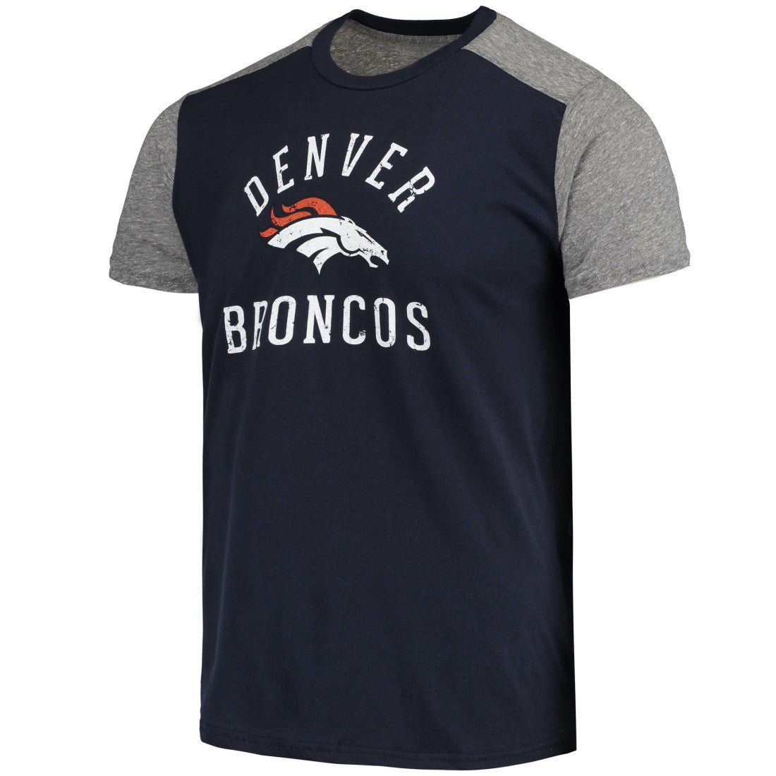 Denver Broncos Majestic Threads Field Goal Slub T-Shirt - Navy/Gray on sale