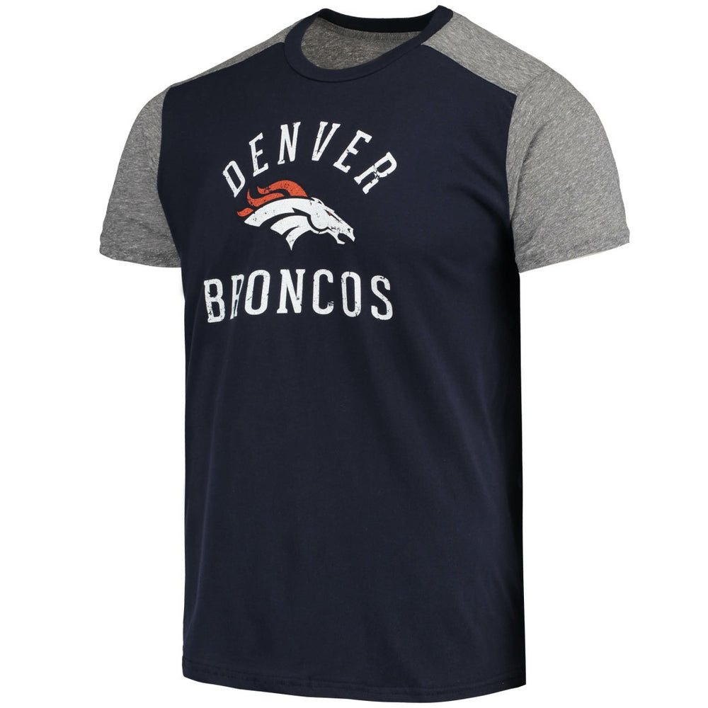 Denver Broncos Majestic Threads Field Goal Slub T-Shirt - Navy/Gray on sale