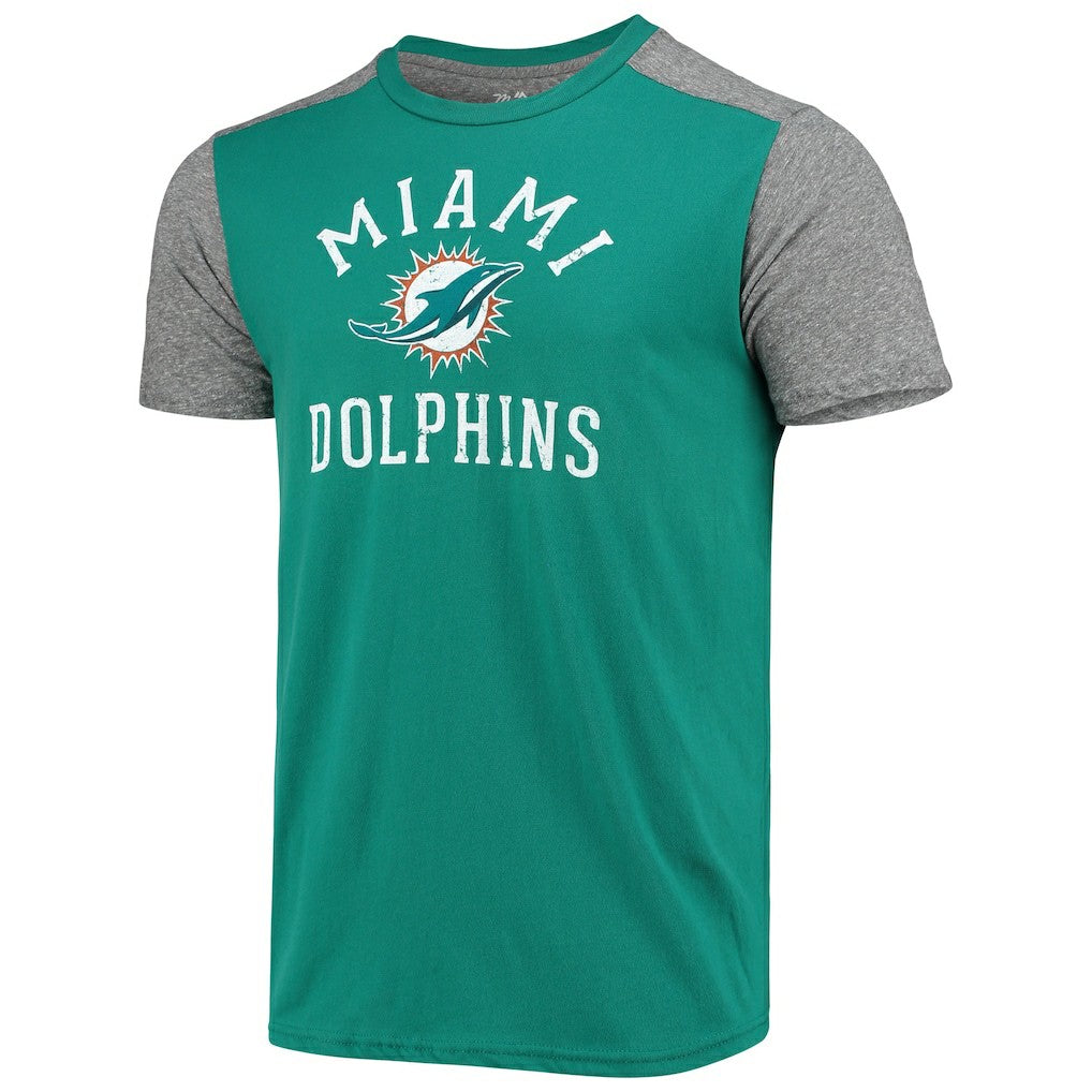 Miami Dolphins Majestic Threads Field Goal Slub T-Shirt - Aqua/Gray cheap