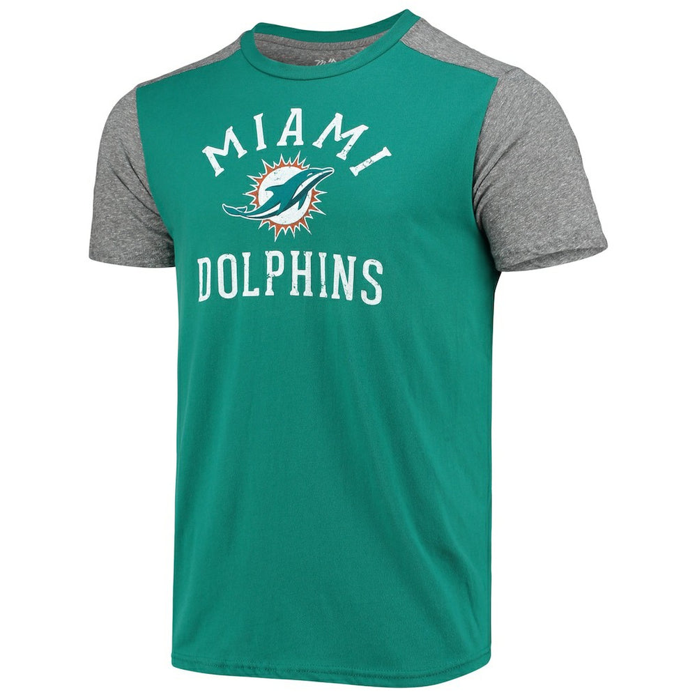 Miami Dolphins Majestic Threads Field Goal Slub T-Shirt - Aqua/Gray cheap