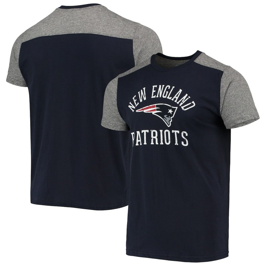 New England Patriots Majestic Threads Field Goal Slub T-Shirt - Navy/Gray discount