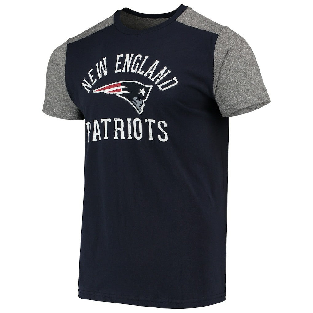 New England Patriots Majestic Threads Field Goal Slub T-Shirt - Navy/Gray discount