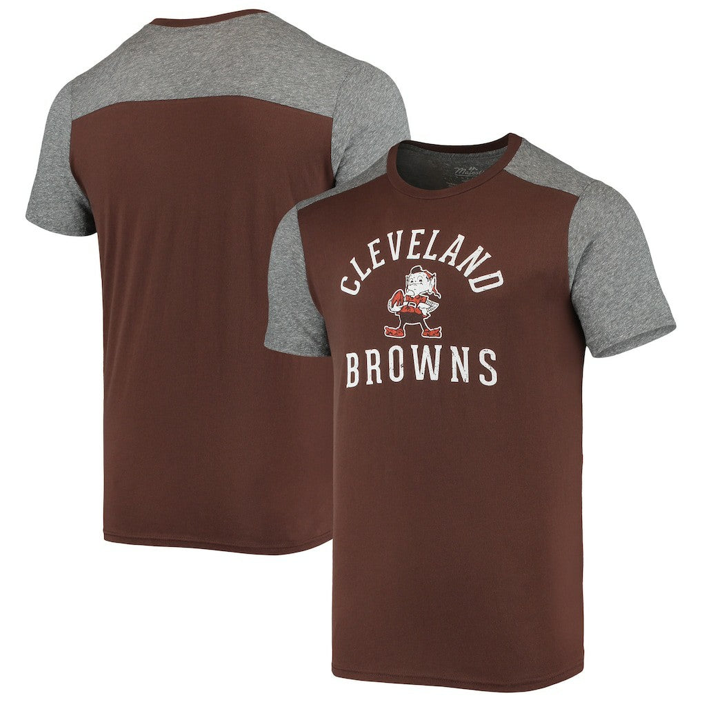 Cleveland Browns Majestic Threads Brownie The Elf Gridiron Classics Field Goal Slub T-Shirt - Brown/Heathered Gray discount