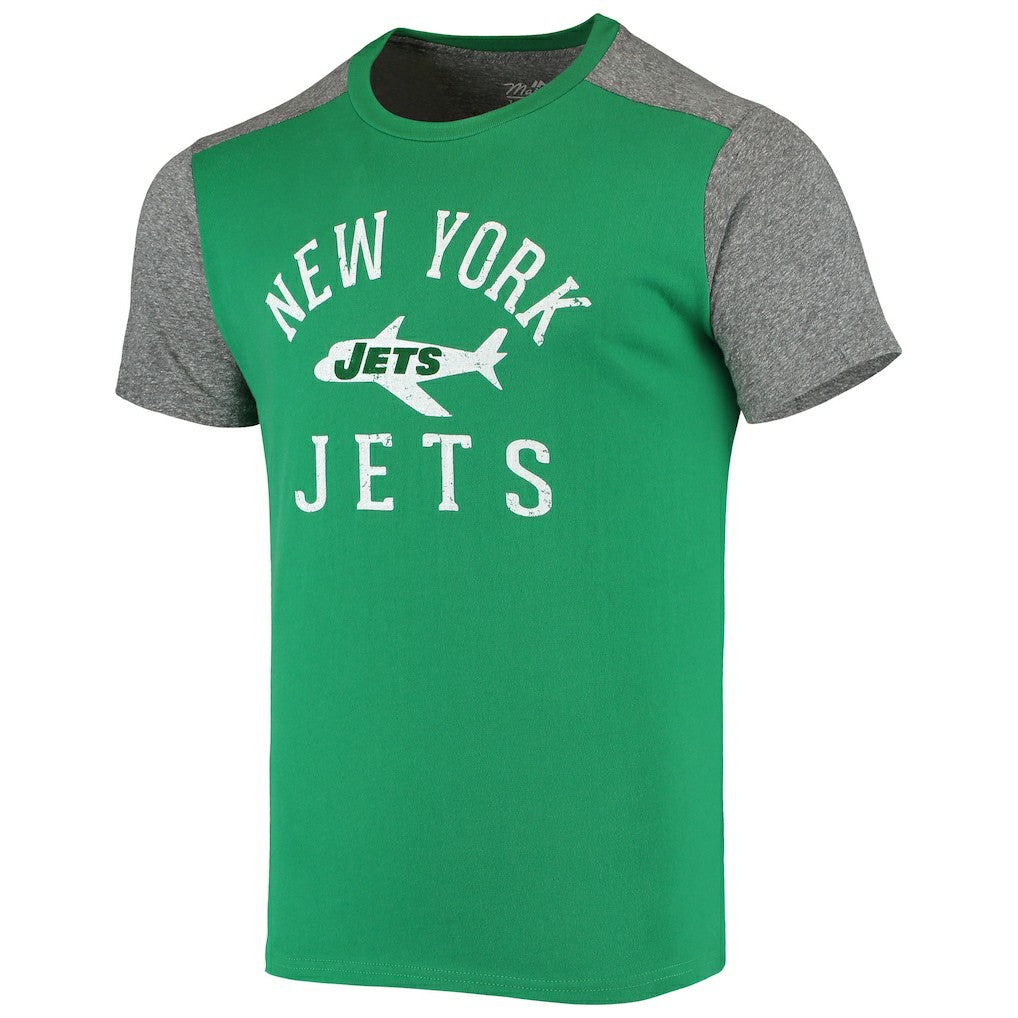 New York Jets Majestic Threads Gridiron Classics Field Goal Slub T-Shirt - Kelly Green/Heathered Gray discount