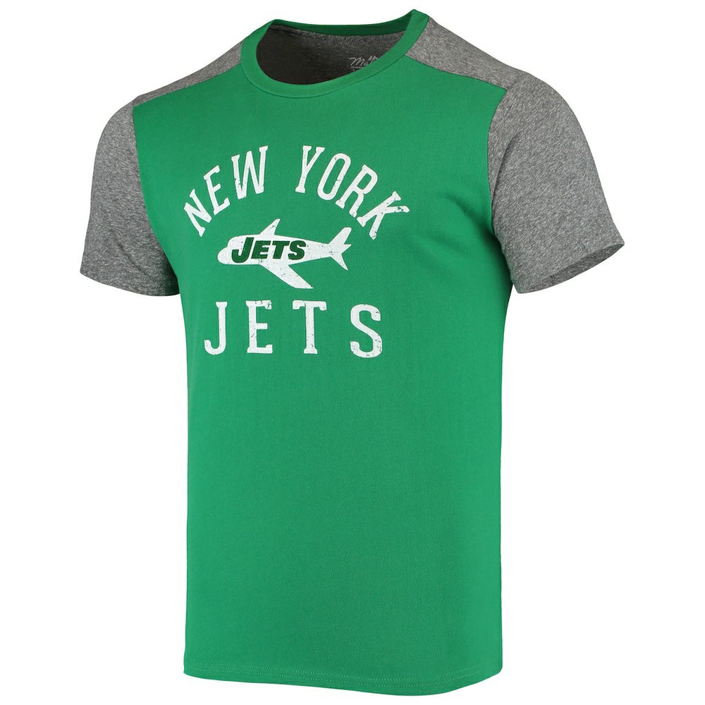 New York Jets Majestic Threads Gridiron Classics Field Goal Slub T-Shirt - Kelly Green/Heathered Gray discount