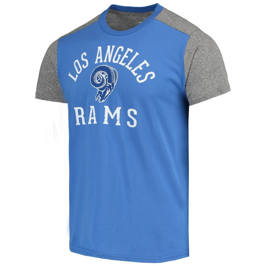 Los Angeles Rams Majestic Threads Gridiron Classics Field Goal Slub T-Shirt - Royal/Heathered Gray on sale