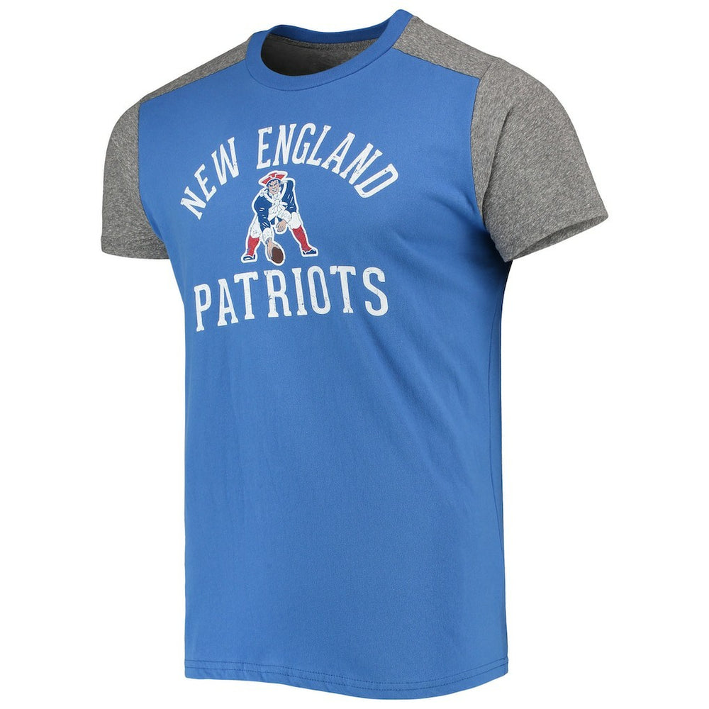 New England Patriots Majestic Threads Gridiron Classics Field Goal Slub T-Shirt - Royal/Heathered Gray cheap