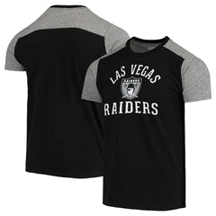 Las Vegas Raiders Majestic Threads Gridiron Classics Field Goal Slub T-Shirt - Black/Heathered Gray outlet