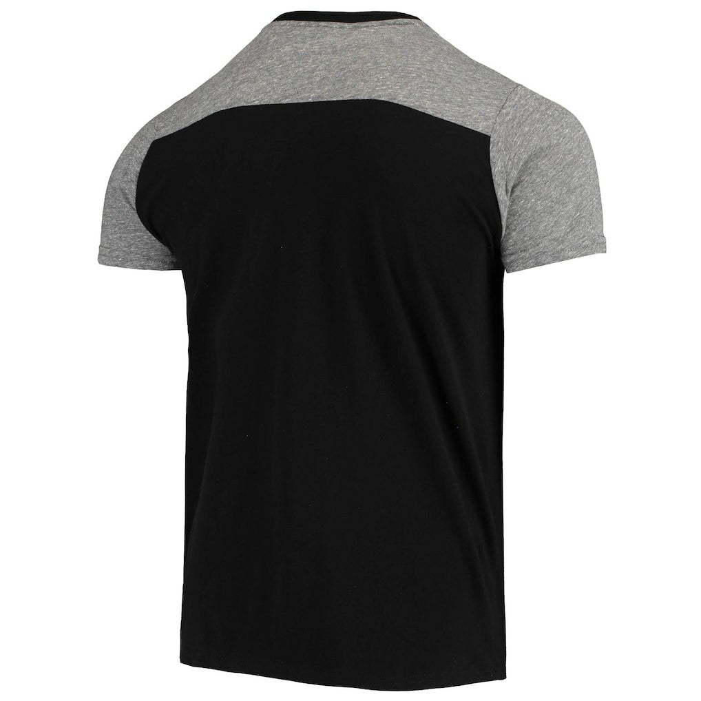 Las Vegas Raiders Majestic Threads Gridiron Classics Field Goal Slub T-Shirt - Black/Heathered Gray outlet