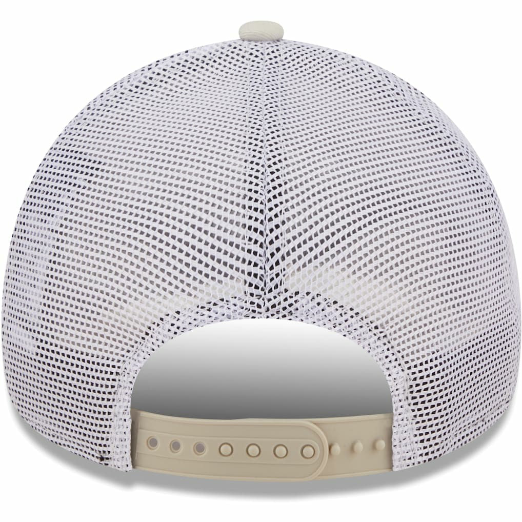 Los Angeles Rams New Era Happy Camper A-Frame Trucker 9FORTY Snapback Hat - Khaki/White online