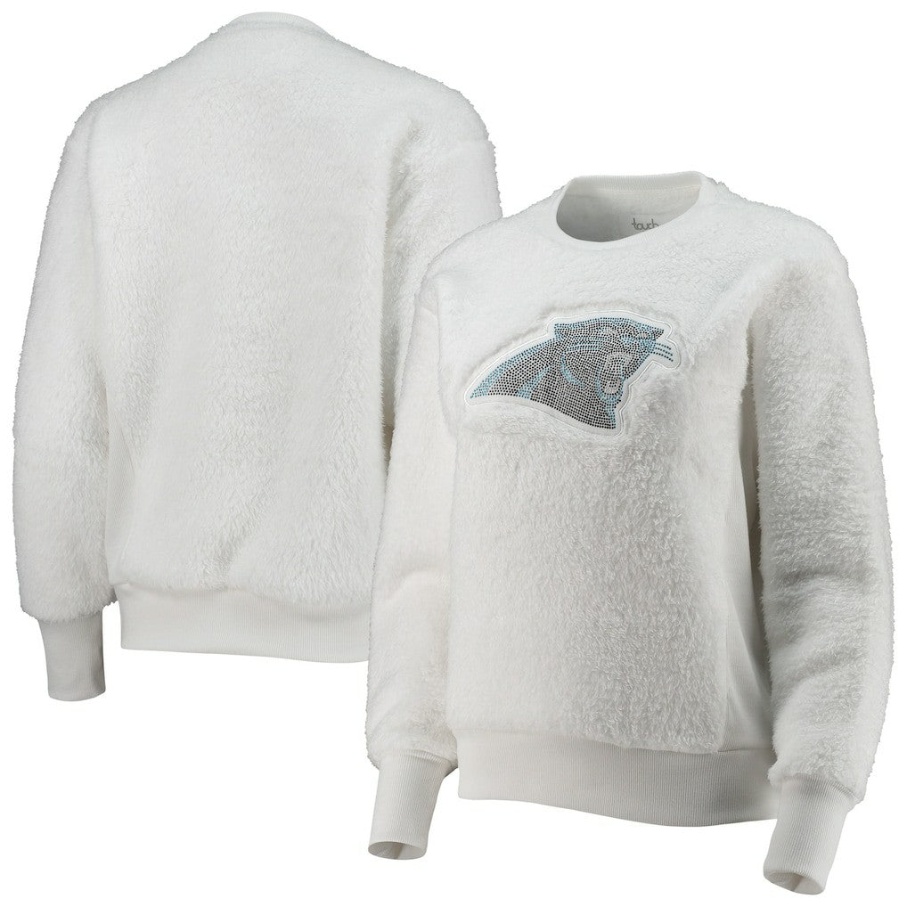 Carolina Panthers Touch Women's Milestone Tracker Pullover Sweatshirt - White sale
