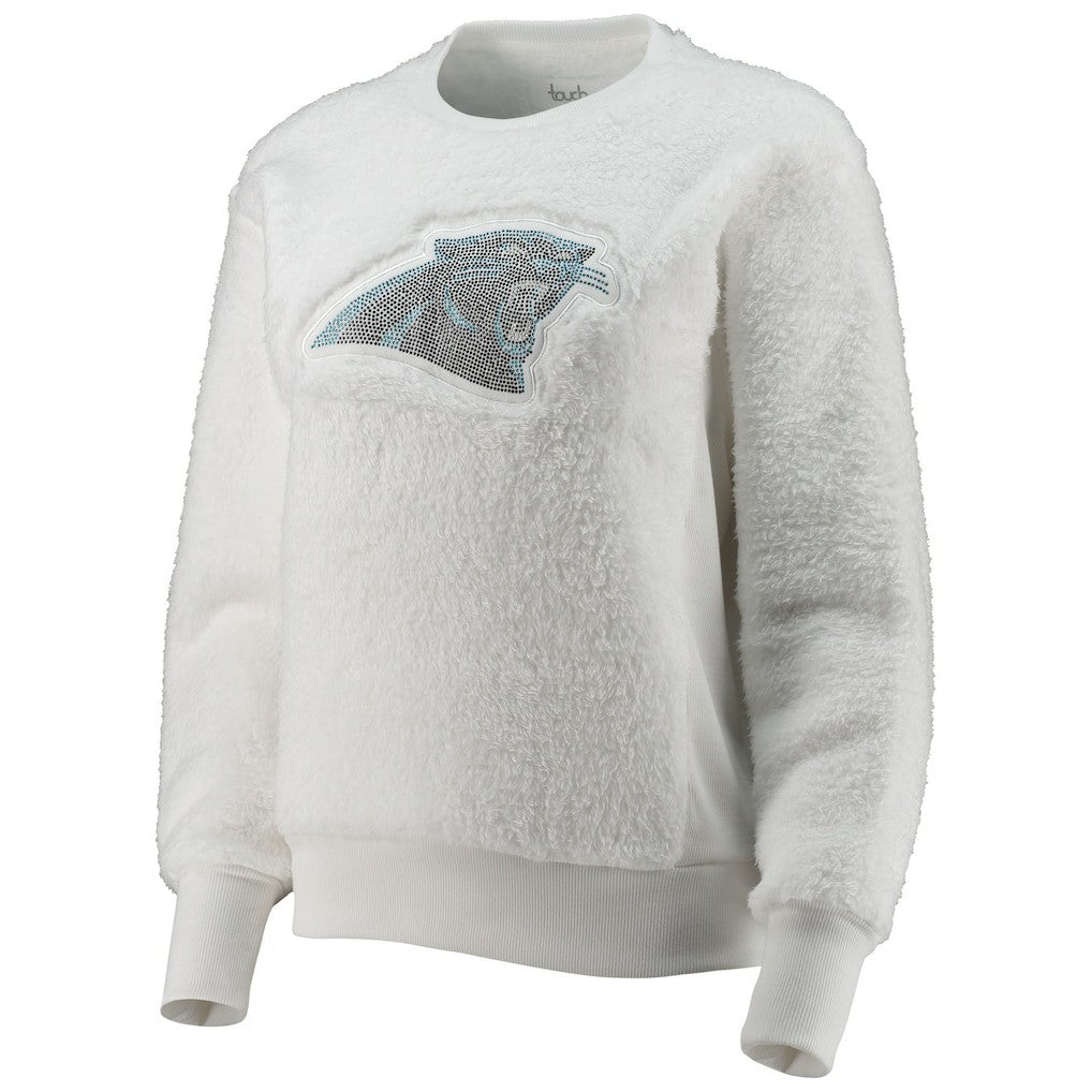 Carolina Panthers Touch Women's Milestone Tracker Pullover Sweatshirt - White sale