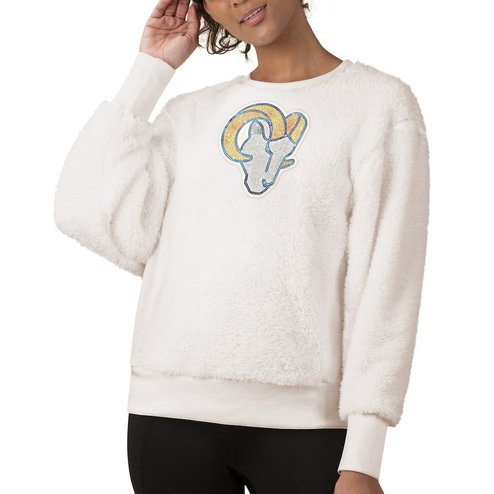 Los Angeles Rams Touch Women's Milestone Tracker Pullover Sweatshirt - White for sale