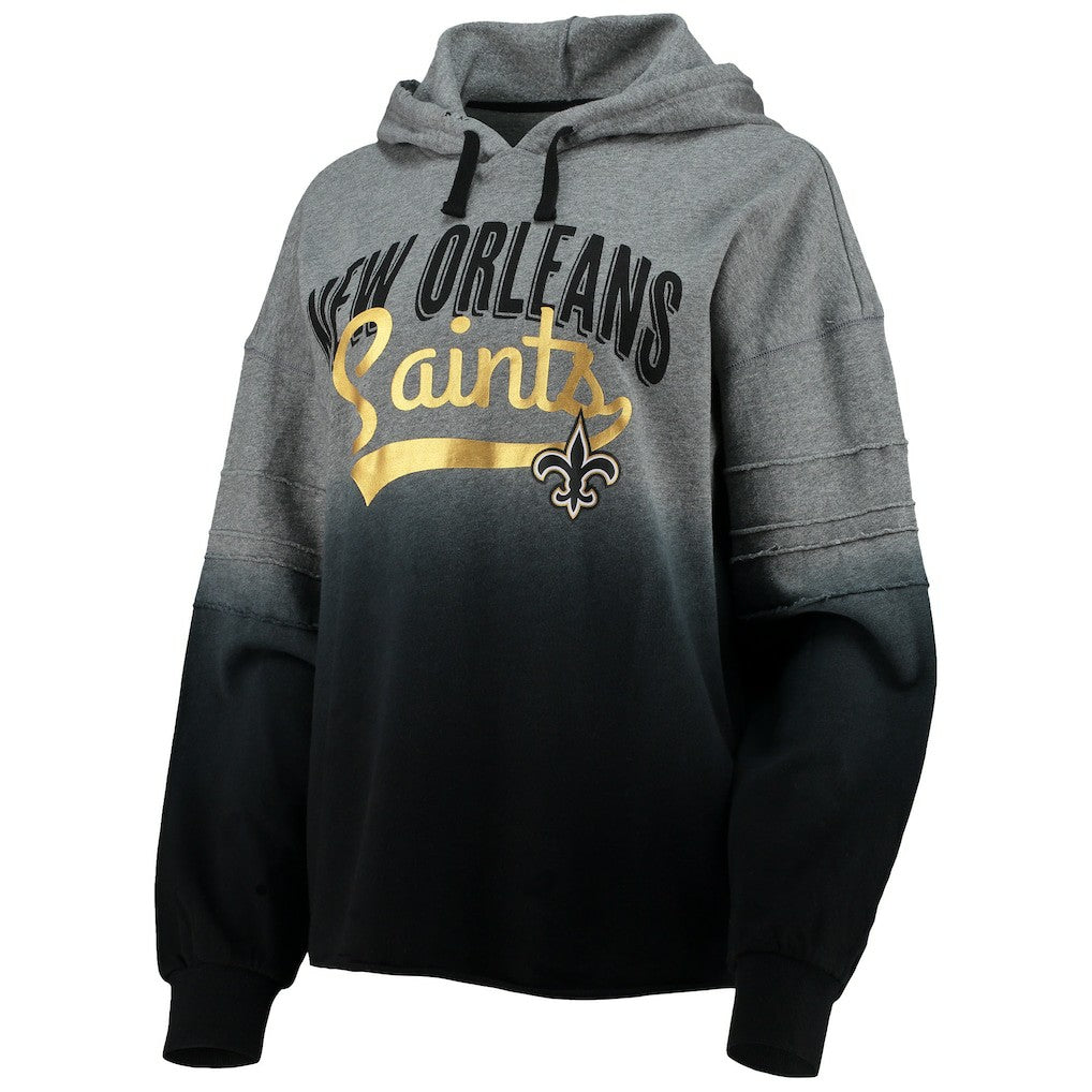 New Orleans Saints Touch Women's Superstar Dip-Dye Pullover Hoodie - Heathered Gray/Black online