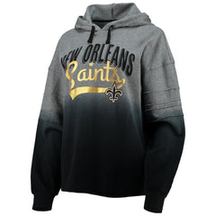 New Orleans Saints Touch Women's Superstar Dip-Dye Pullover Hoodie - Heathered Gray/Black online