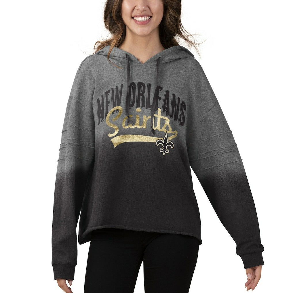 New Orleans Saints Touch Women's Superstar Dip-Dye Pullover Hoodie - Heathered Gray/Black online