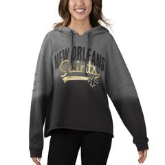 New Orleans Saints Touch Women's Superstar Dip-Dye Pullover Hoodie - Heathered Gray/Black online