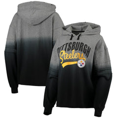 Pittsburgh Steelers Touch Women's Superstar Dip-Dye Pullover Hoodie - Heathered Gray/Black cheap