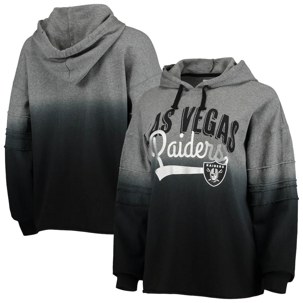 Las Vegas Raiders Touch Women's Superstar Dip-Dye Pullover Hoodie - Heathered Gray/Black for sale