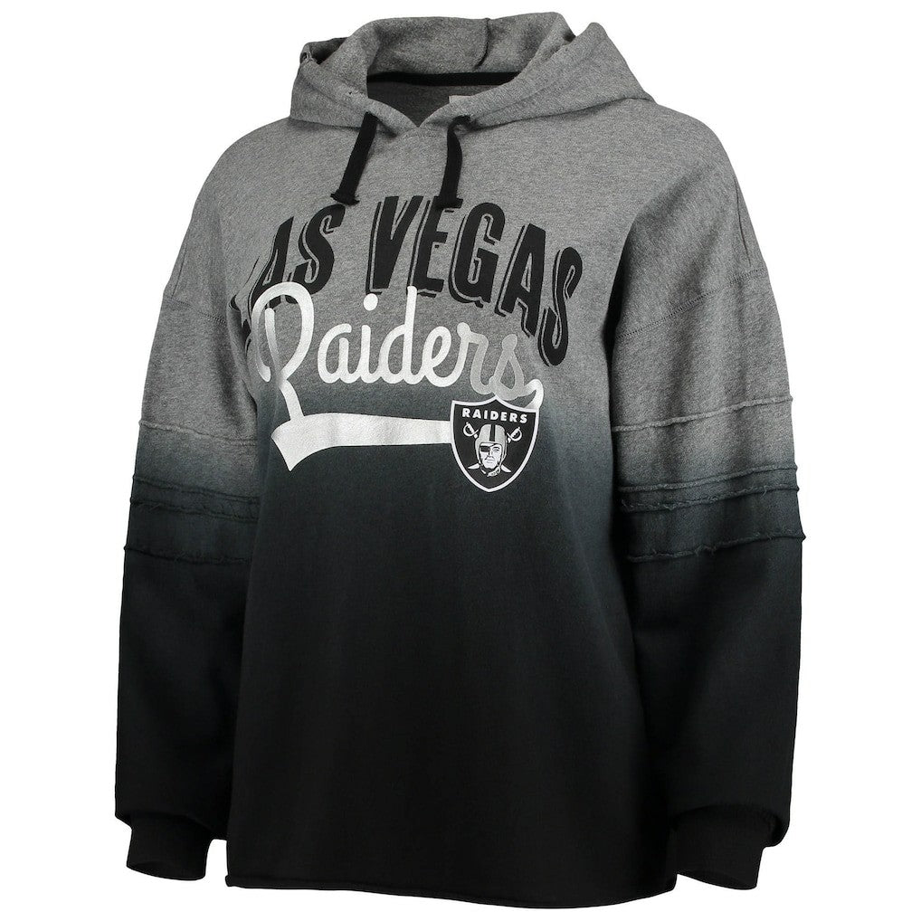 Las Vegas Raiders Touch Women's Superstar Dip-Dye Pullover Hoodie - Heathered Gray/Black for sale