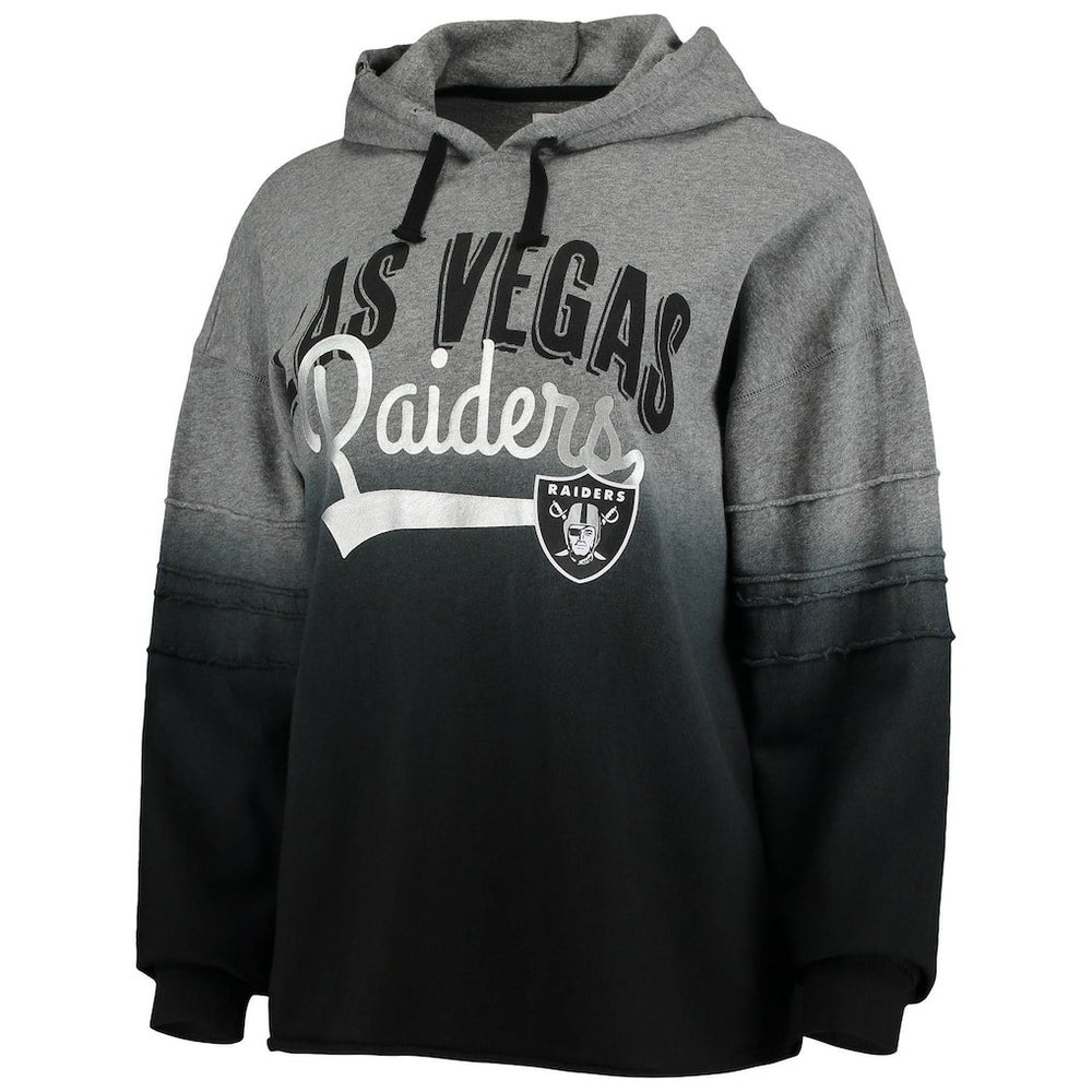 Las Vegas Raiders Touch Women's Superstar Dip-Dye Pullover Hoodie - Heathered Gray/Black for sale