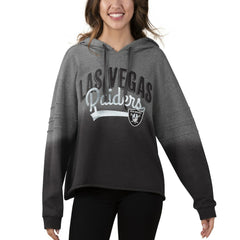 Las Vegas Raiders Touch Women's Superstar Dip-Dye Pullover Hoodie - Heathered Gray/Black for sale