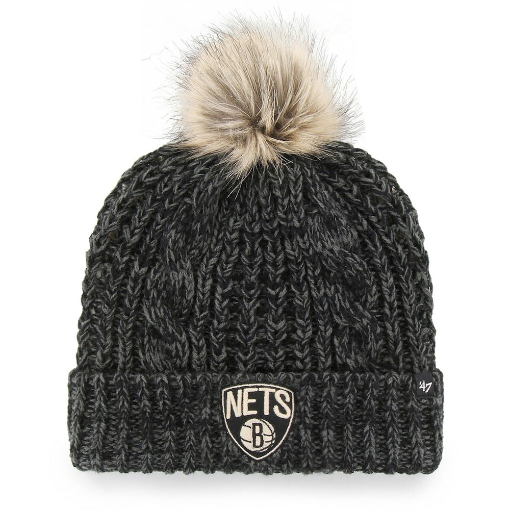 Brooklyn Nets '47 Women's Meeko Cuffed Knit Hat with Pom - Black sale