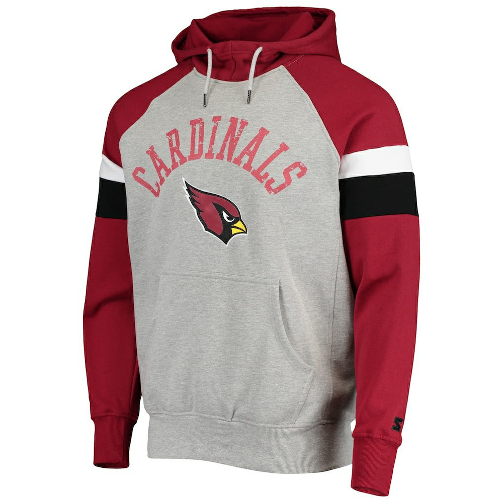 Arizona Cardinals Starter Home Run Raglan Pullover Hoodie - Heathered Gray/Cardinal outlet
