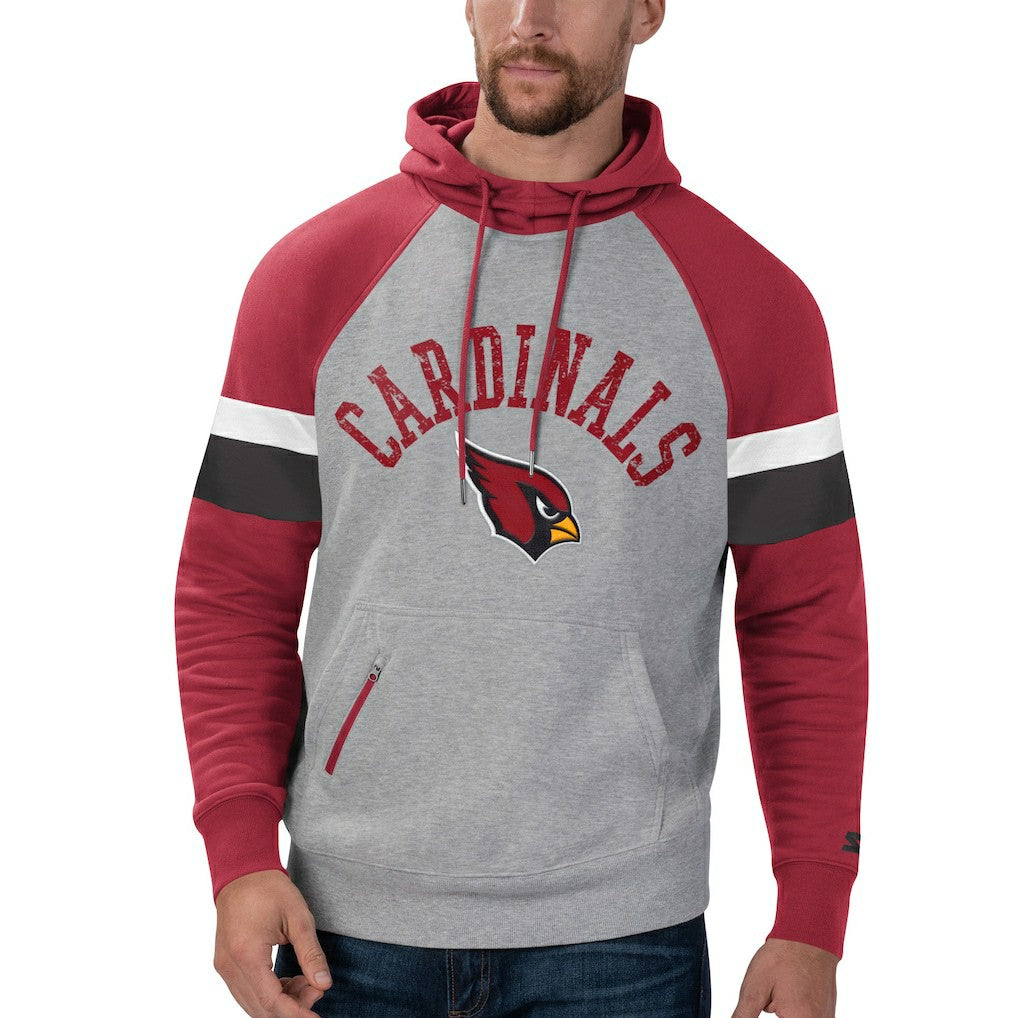 Arizona Cardinals Starter Home Run Raglan Pullover Hoodie - Heathered Gray/Cardinal outlet