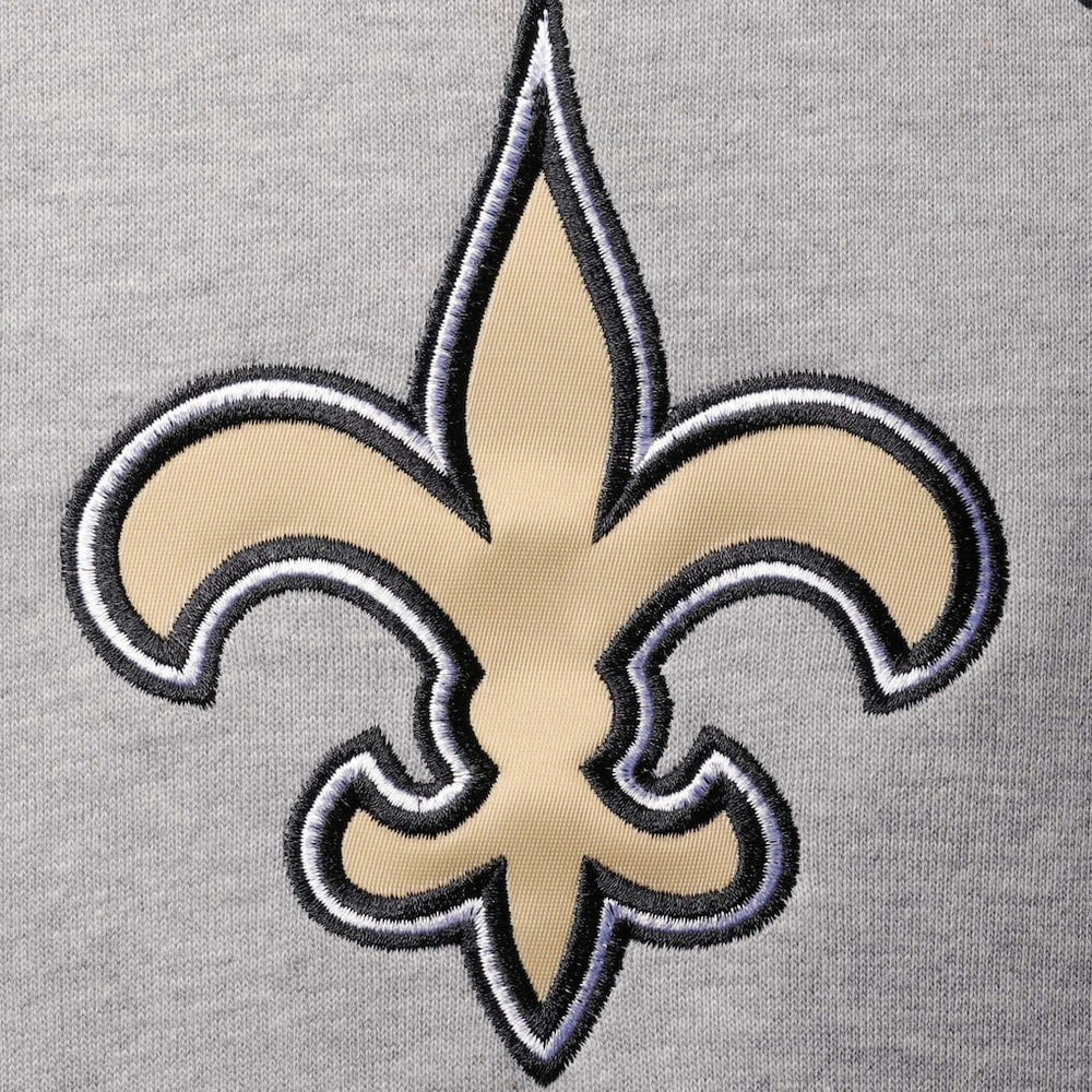 New Orleans Saints Starter Home Run Raglan Pullover Hoodie - Heathered Gray/Black for sale