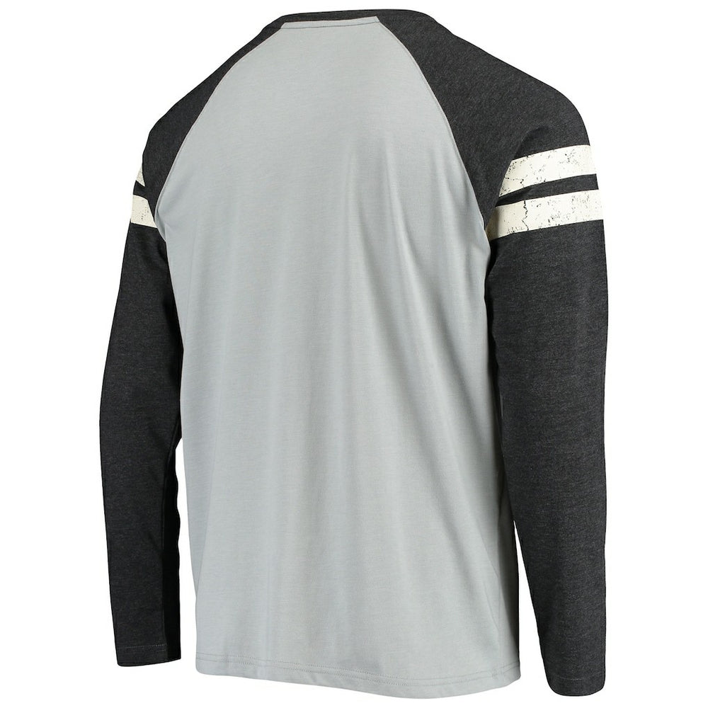 Las Vegas Raiders Starter Throwback League Raglan Long Sleeve Tri-Blend T-Shirt - Silver/Black discount