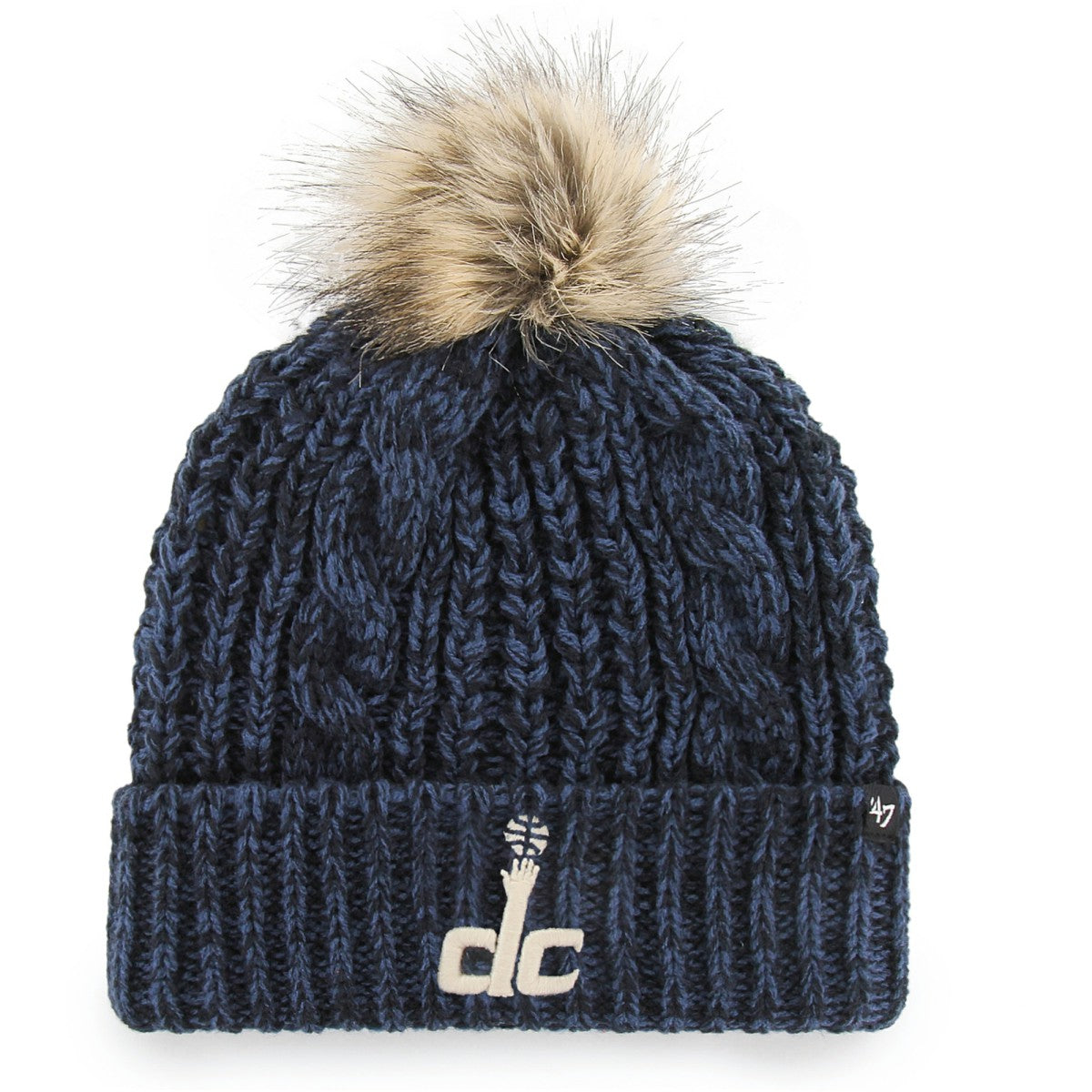Washington Wizards '47 Women's Meeko Cuffed Knit Hat with Pom - Navy shop