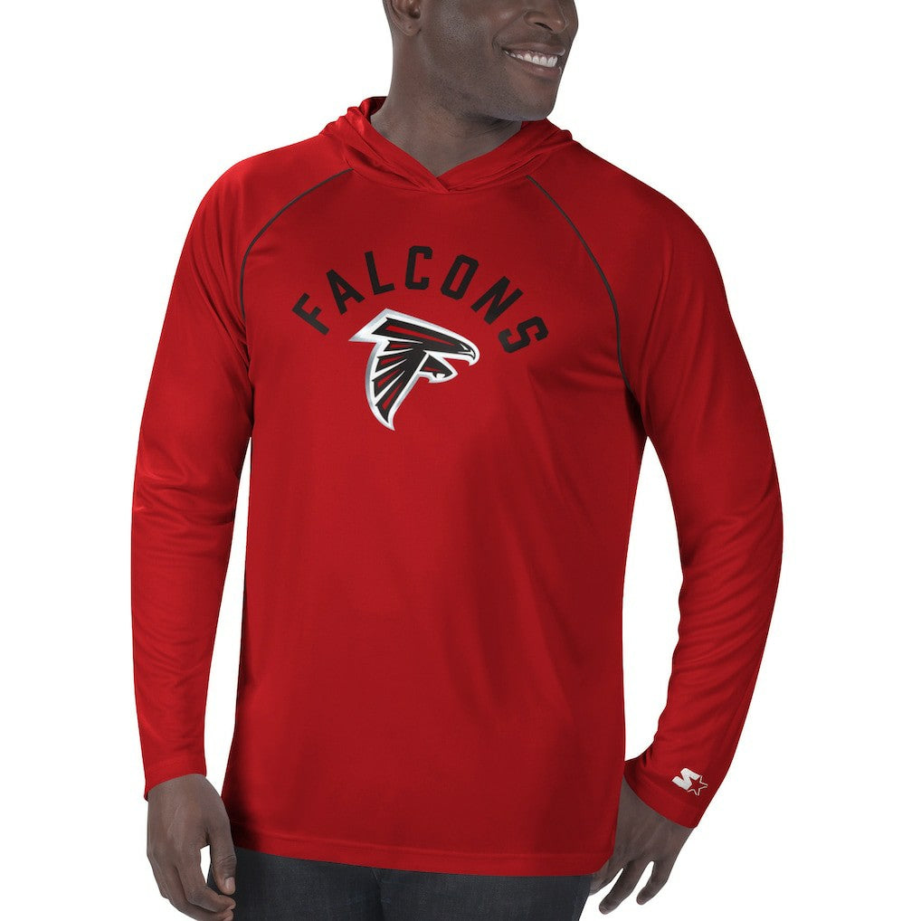 Atlanta Falcons Starter Raglan Long Sleeve Hoodie T-Shirt - Red cheap
