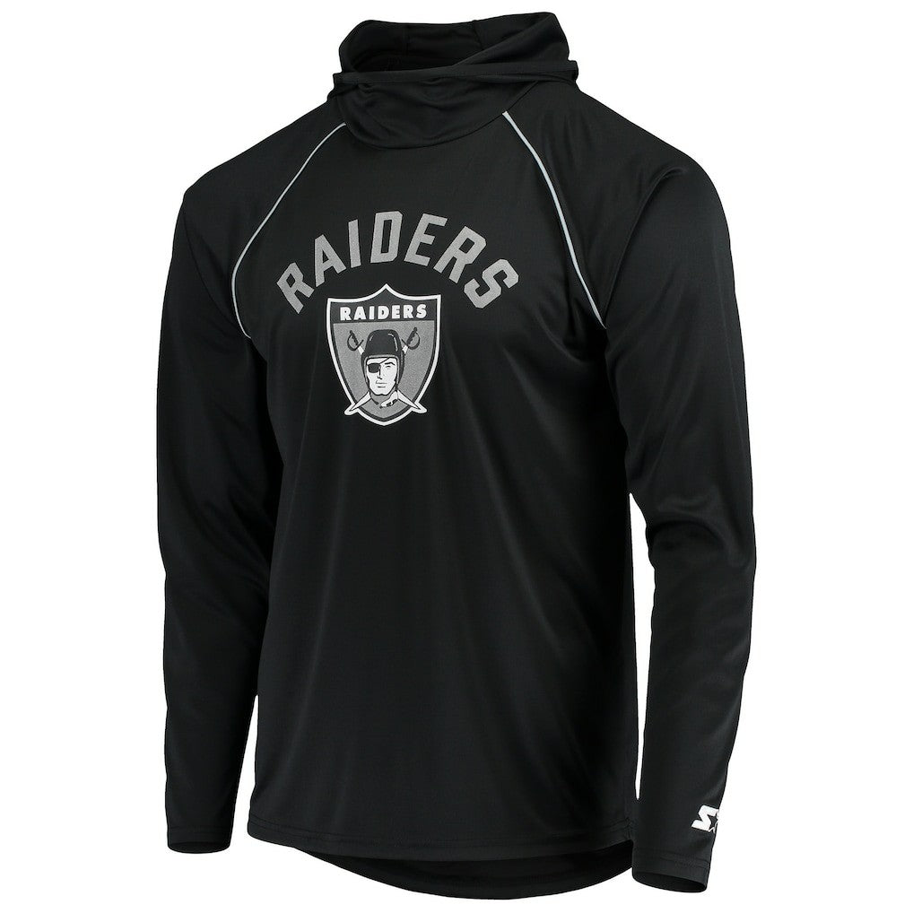 Las Vegas Raiders Starter Throwback Raglan Hoodie Long Sleeve T-Shirt - Black online