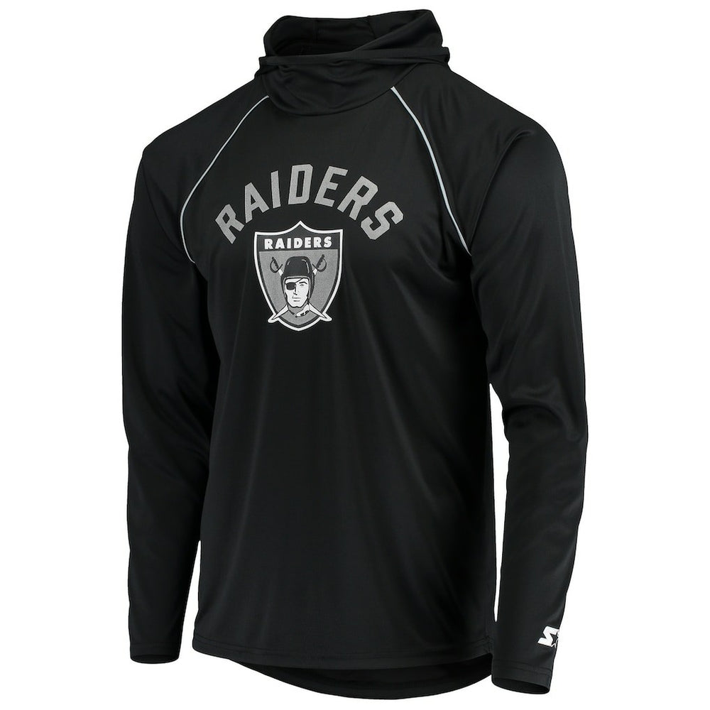 Las Vegas Raiders Starter Throwback Raglan Hoodie Long Sleeve T-Shirt - Black online