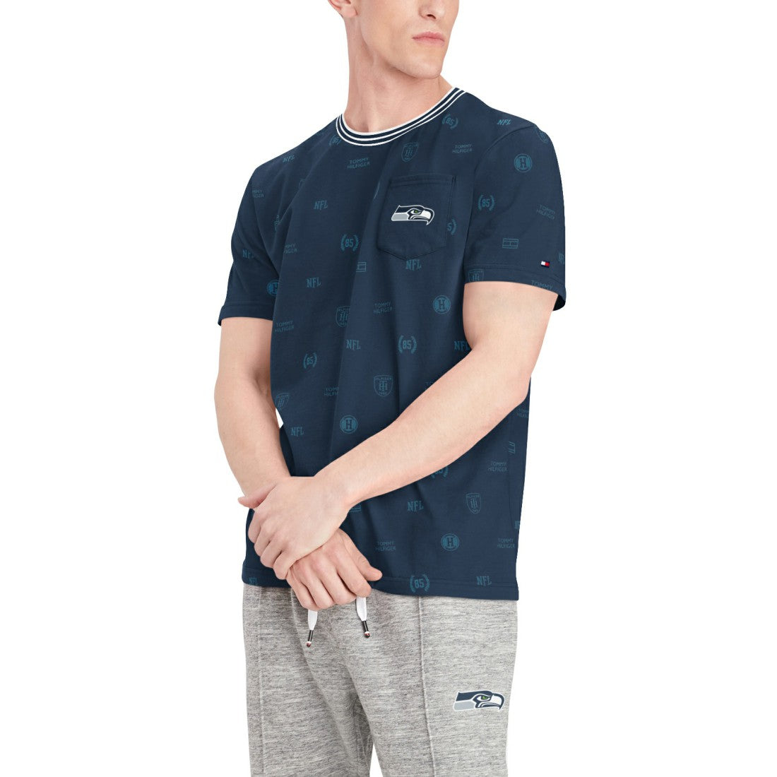Seattle Seahawks Tommy Hilfiger Essential Pocket T-Shirt - College Navy outlet
