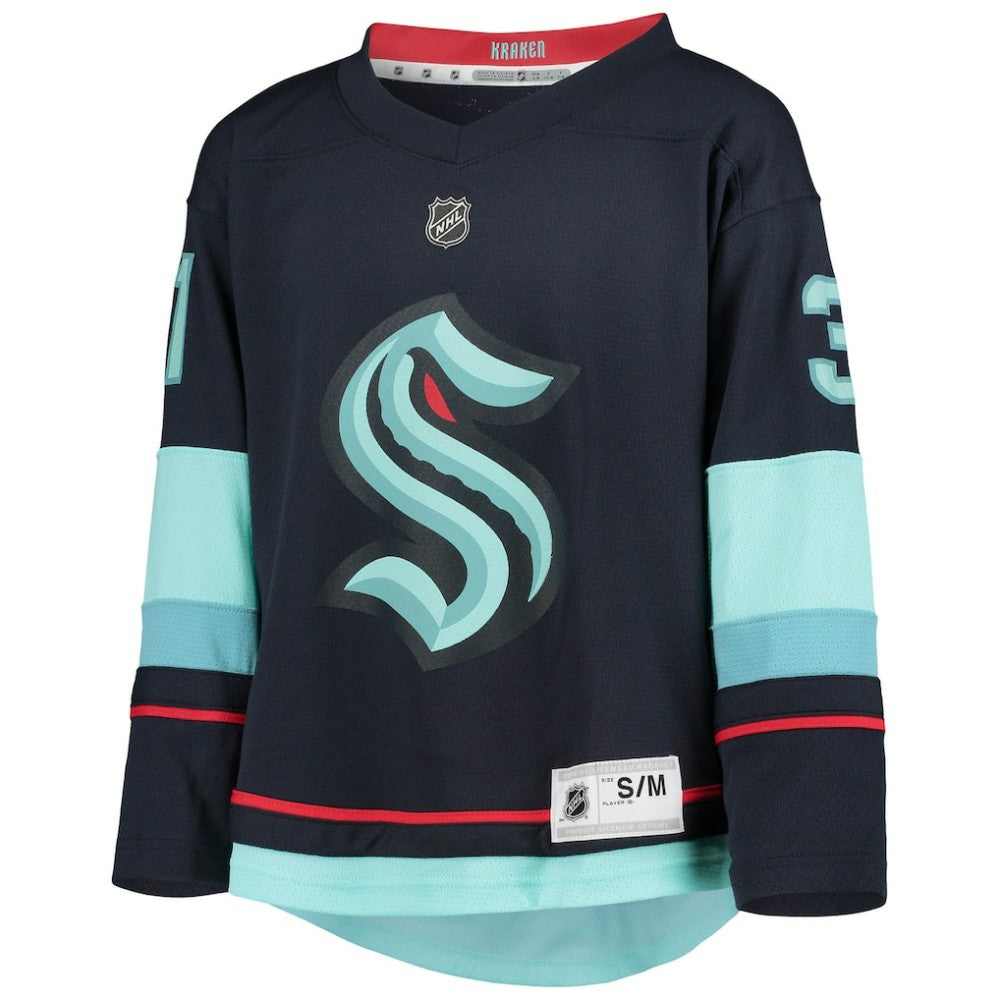 Philipp Grubauer Seattle Kraken Youth Home Replica Player Jersey - Deep Sea Blue Jerseys